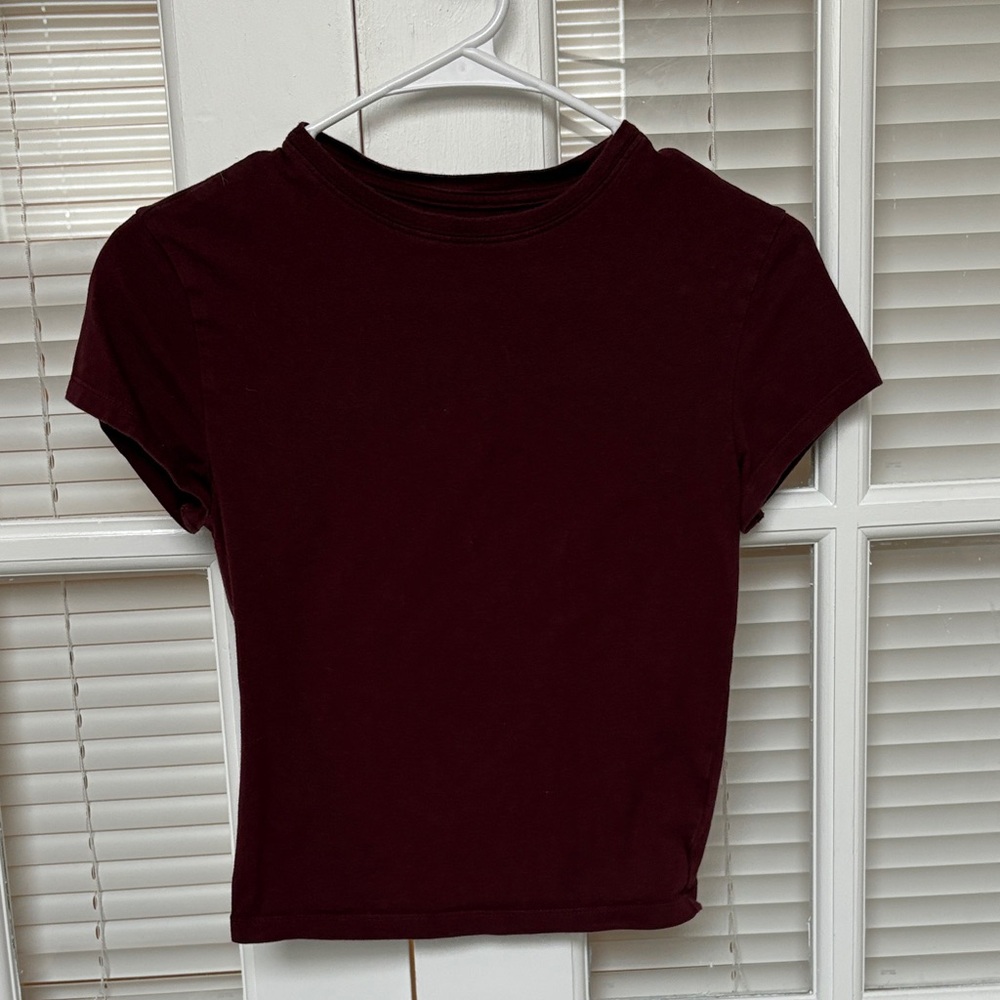 Wild Fable Deep Burgundy Short Sleeve Tee